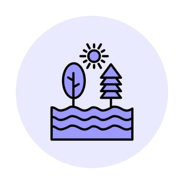 Doğa yassı ikon vektör çizimi 