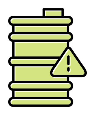 Tehlike işareti ve namlu simgesi, vektör illüstrasyonu 