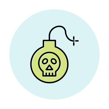 Kafatası vektör illüstrasyonlu bomba simgesi