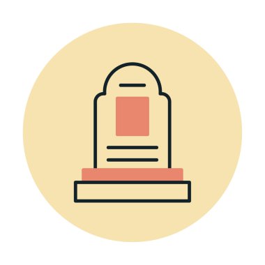 mezar taşı düz simgesi, vektör illüstrasyonu