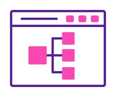 Çevrimiçi Akış Çizelgesi modern simgesinin vektör illüstrasyonu                  