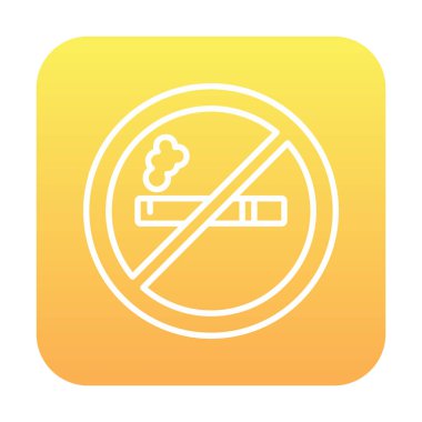 Basit Sigara İçilmez alanı simgesi, vektör illüstrasyonu