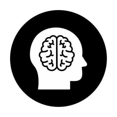 Basit beyin simgesi vektör illüstrasyonu  