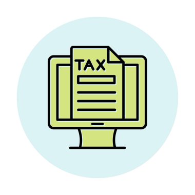 Çevrimiçi Vergi simgesi vektör çizimi