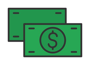 Nakit Dolar para simgesi, vektör illüstrasyonu 