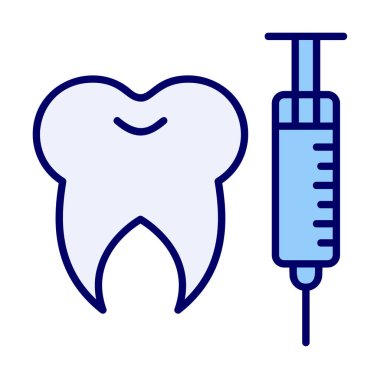 Diş bakımı anestezi ikonu vektör illüstrasyonu 