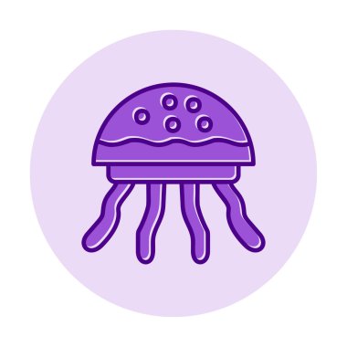 Denizanası. Web simgesi basit illüstrasyon 