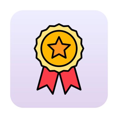 düz rozet vektör düz çizgi simgesi