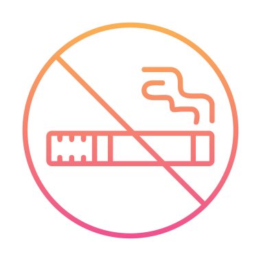 Basit Sigara İçilmez alanı simgesi, vektör illüstrasyonu