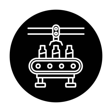 Water Factory çizgi simgesi vektör illüstrasyonu