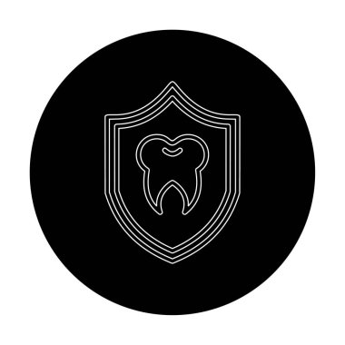 Diş Koruma simgesinin vektör illüstrasyonu 
