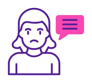 Sohbet ileti simgesi, vektör illüstrasyonu 