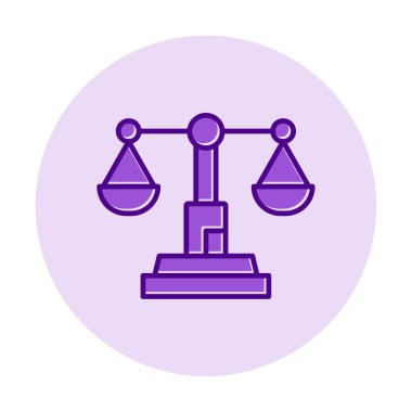 soyut adalet ölçeği ikon vektör illüstrasyonu