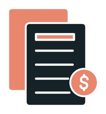 Bill düz simgesi, vektör illüstrasyonu