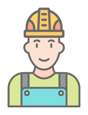 Fabrika İşçi simgesi vektör illüstrasyonu