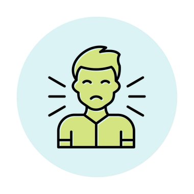 Korkmuş adam simgesi, korku konsepti, vektör illüstrasyonu