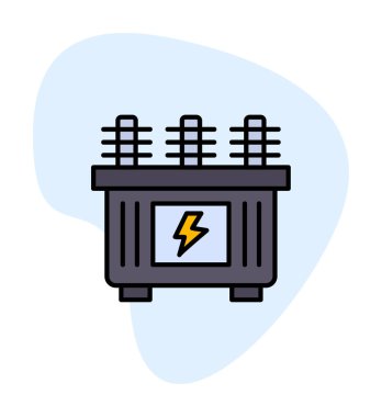 Batarya güç ikonu vektör illüstrasyonu. Dönüştürücü                         