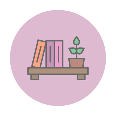 kitaplık düz simge, vektör illüstrasyonu 