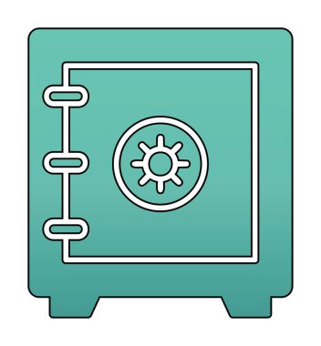 Güvenli kutu simgesi, vektör illüstrasyonu 