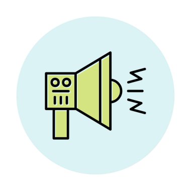 Hoparlör ve gürültü simgesi, vektör illüstrasyonu  