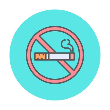 Sigara içme işareti simgesi yok, vektör illüstrasyonu