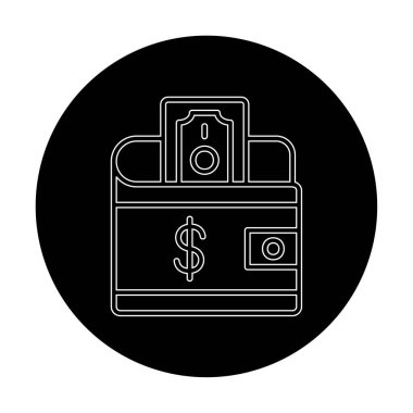 Dolar işareti vektör simgesi olan cüzdan