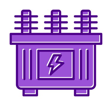 Batarya güç ikonu vektör illüstrasyonu. Dönüştürücü                         