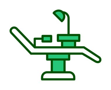 Dişçi Sandalyesi vektör illüstrasyonu, simge ögesi arkaplanı                