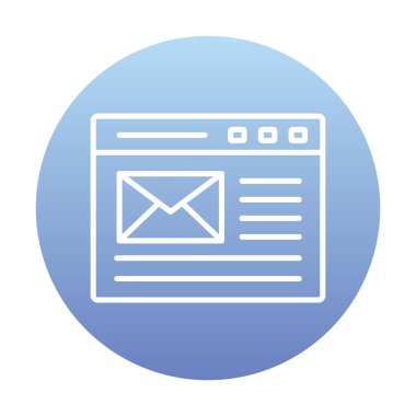 Basit düz bilgisayar e- posta simgesi 