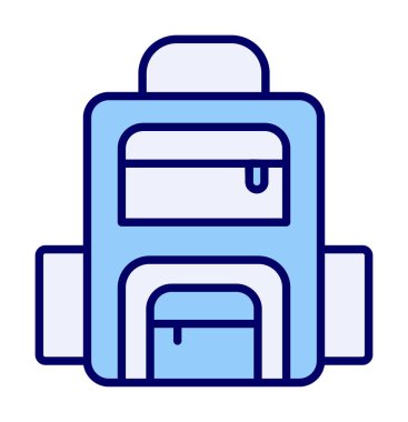 Sırt çantası ikon vektörü. Okul sırt çantası tabelası. izole edilmiş sınır sembolü çizimi