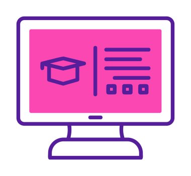 çevrimiçi eğitim simgesinin vektör illüstrasyonu               