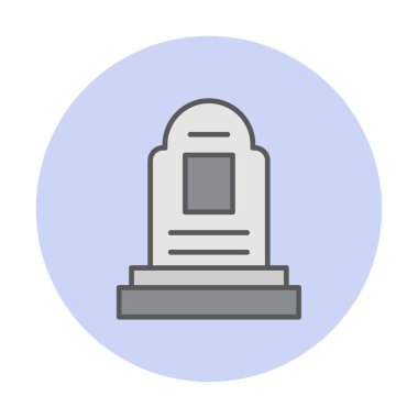 mezar taşı düz simgesi, vektör illüstrasyonu