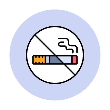 Basit Sigara İçilmez alanı simgesi, vektör illüstrasyonu