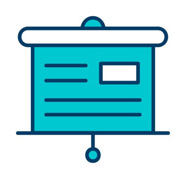 Sunum tahtası simgesi, vektör illüstrasyonu