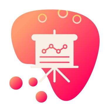 Sunum, grafikli iş tahtası, vektör illüstrasyonu