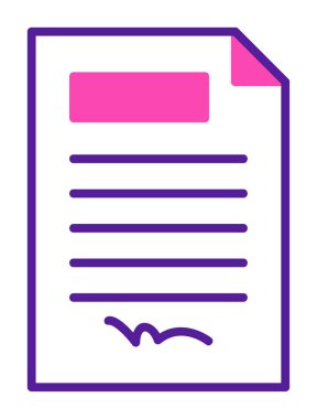 contract icon, vector illustration simple design