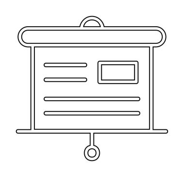 Sunum tahtası simgesi, vektör illüstrasyonu