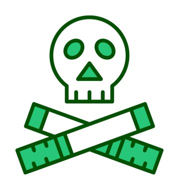 kafatası simgesi dumanı vektör illüstrasyonunu öldürür