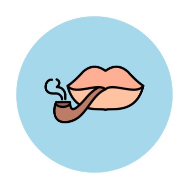 Düz Sigara Simgesi Vektör Çizimi Tasarımı