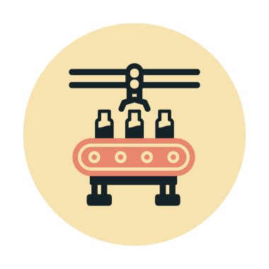 Düz Su Fabrikası çizgi vektör çizimi