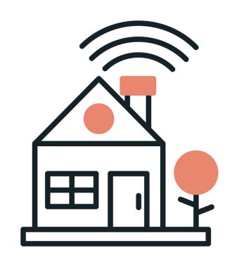 Akıllı Ev simgesi, vektör illüstrasyonu