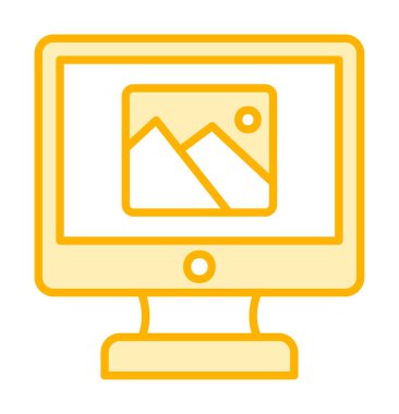 Comoputer galeri simgesi, vektör illüstrasyonu