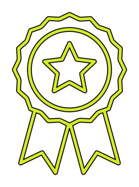 düz rozet vektör düz çizgi simgesi