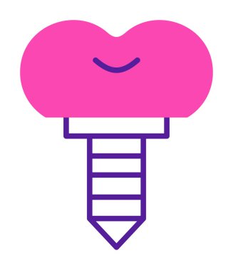 Diş implantı ikon vektör illüstrasyonu