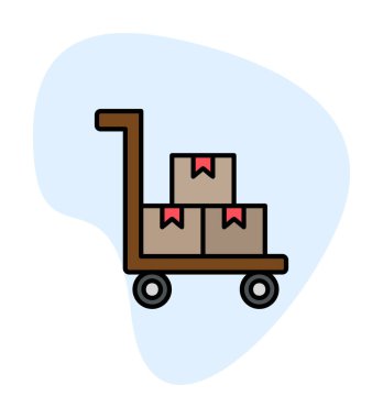 Taslak biçimli fabrika tramvay simgesi arkaplanda izole. 