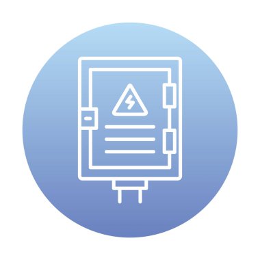 Elektrik Paneli düz simgesi, vektör illüstrasyonu                            