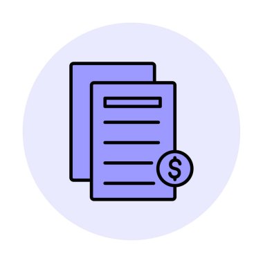 Bill düz simgesi, vektör illüstrasyonu