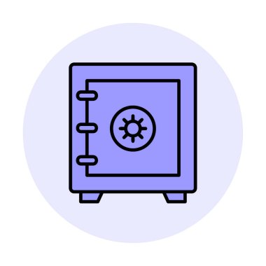 Güvenli kutu simgesi, vektör illüstrasyonu 