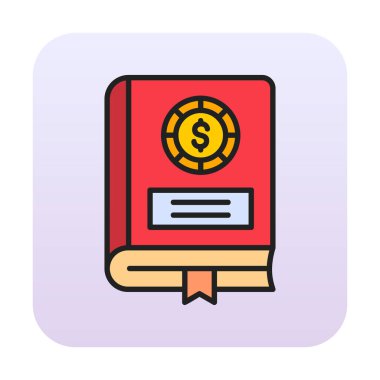 Basit Finansal Kitap simgesi, vektör illüstrasyonu