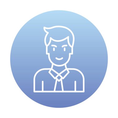 Man web simgesi, vektör illüstrasyonu 